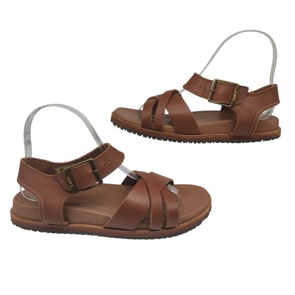 Kamik Sadie Sandals Womens 7 Brown Strappy Boho Buckle Peep Toe Adjustable - Picture 3 of 13